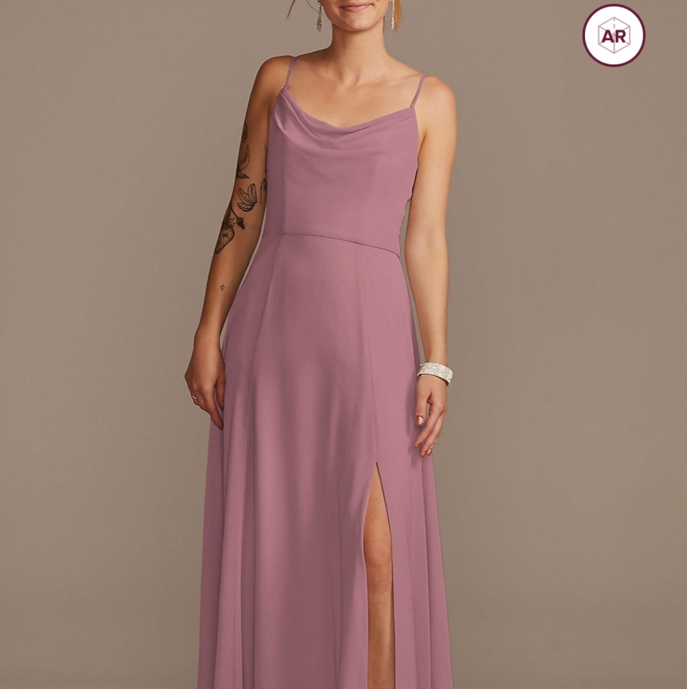 Bridesmaids dress - Cowl Neck with Slit
